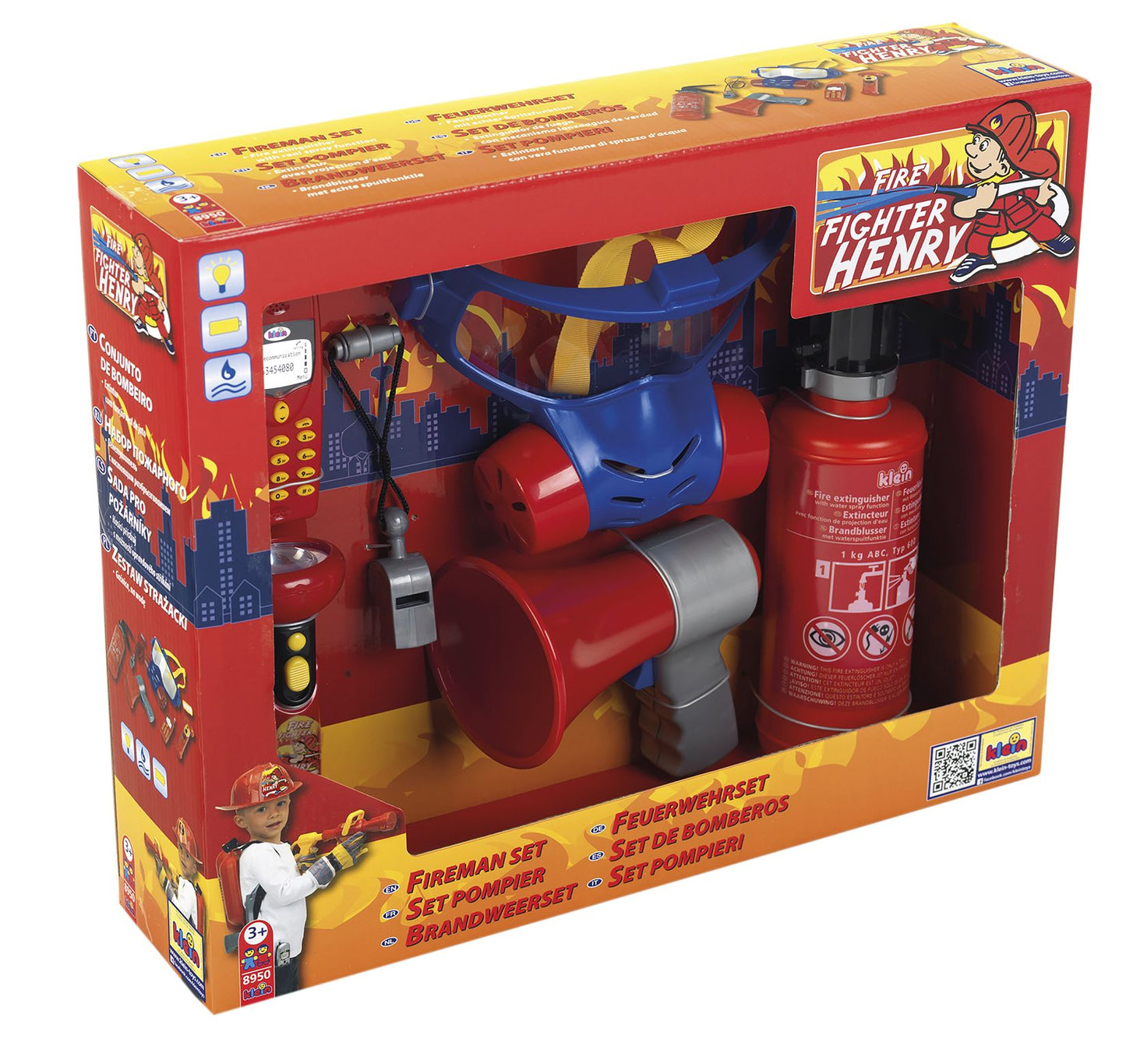 Klein Firefighter Set With Mask, 7 Pcs.