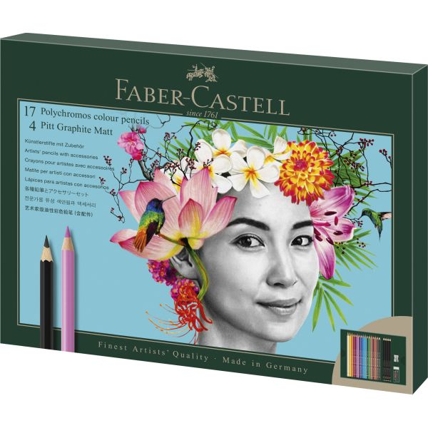 Faber Castell Gift Set Polychromos 17 + 4 Graphite Matt