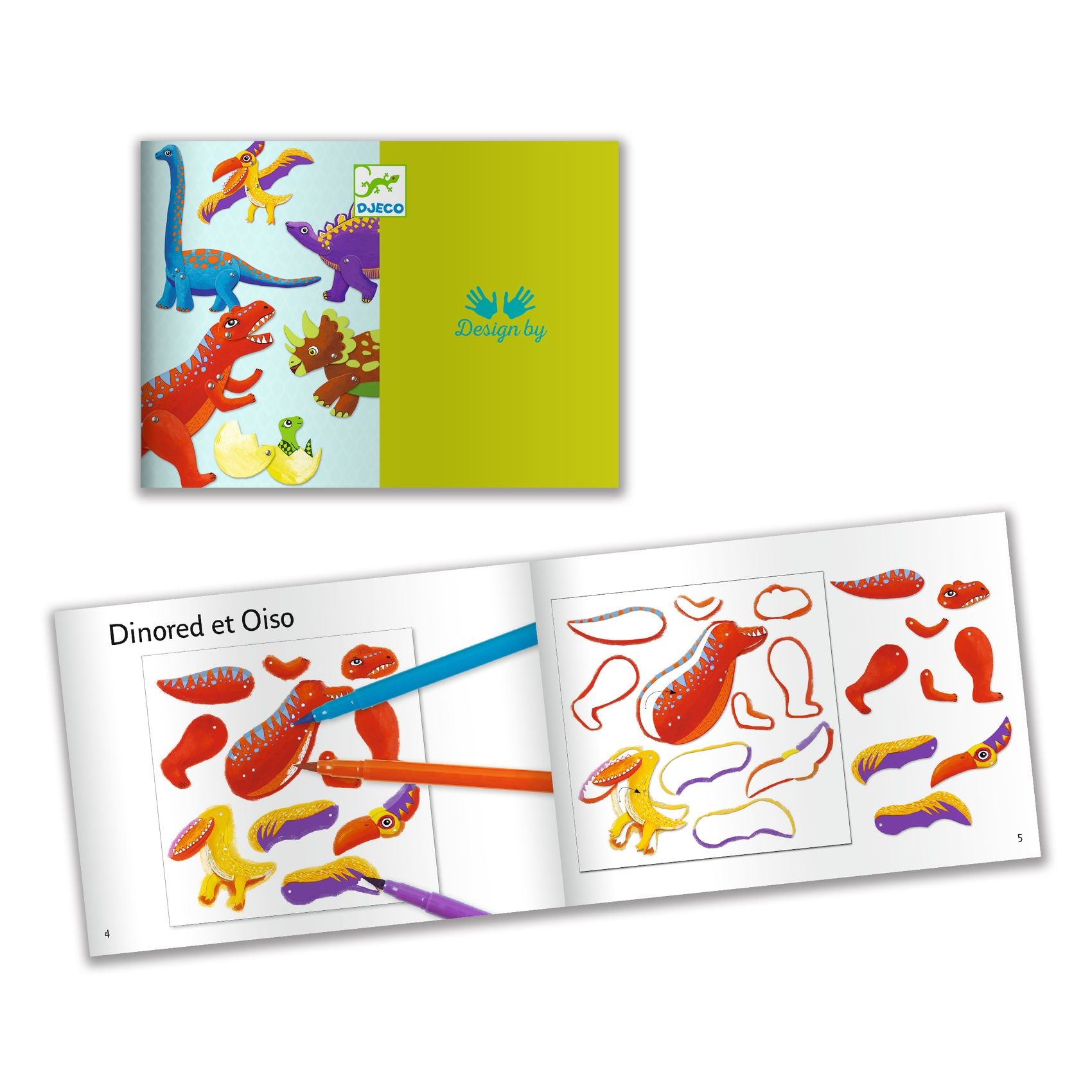 Djeco Jumping Jacks -Dinos Colouring Surprises