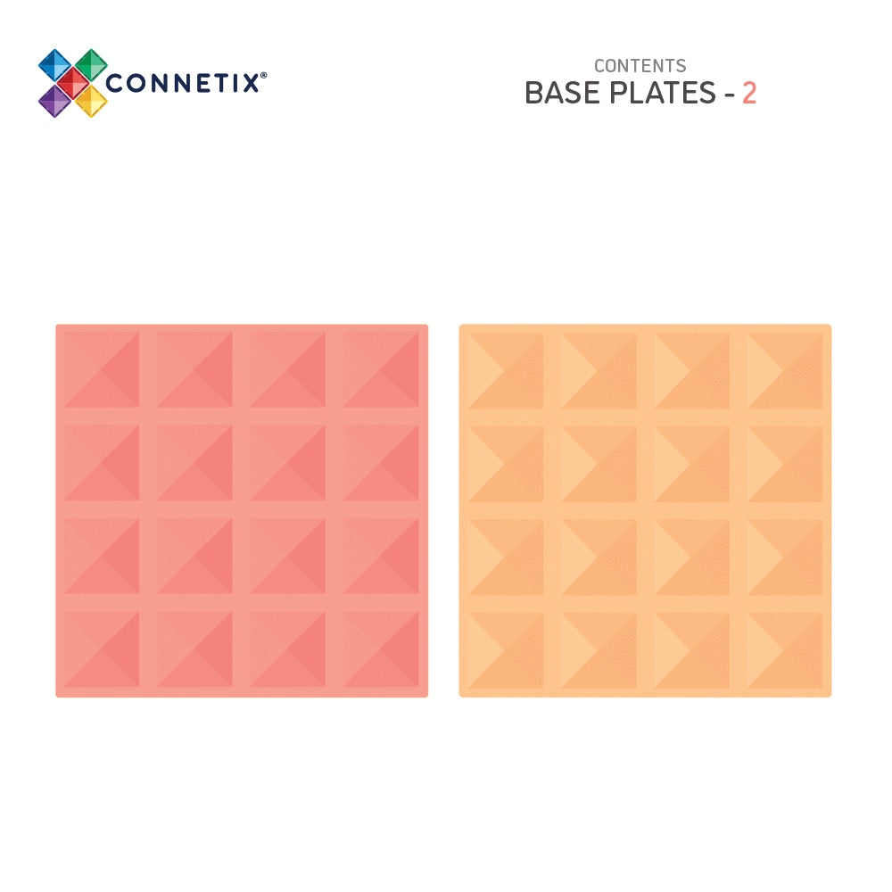 Connetix Tiles 2 Pc Base Lemon Peach