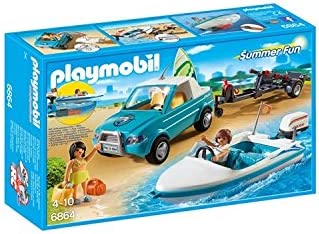 Playmobil 6864 Summer Fun Surfer Pickup with Speedboat with Underwater Motor (D)