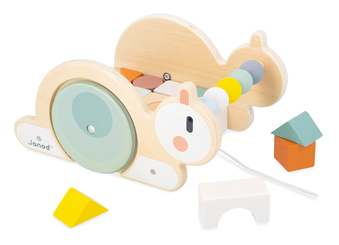 Janod Sweet Cocoon - Pull-Along Snail Cube Trolley