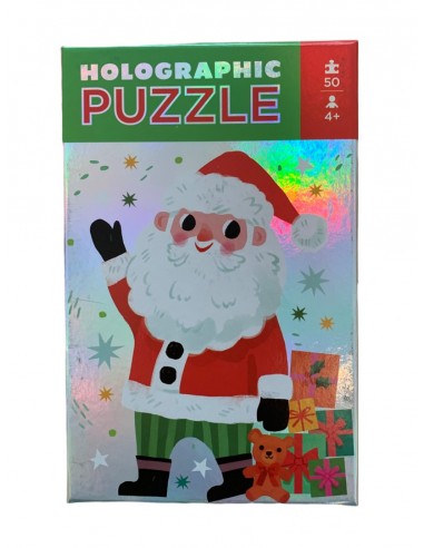 Crocodile Creek Holographic Puzzle Santa 50 Pc