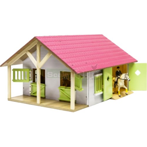 Kids Globe 1:24 Pink Stable 51 X 40.5 X 27.5 Cm