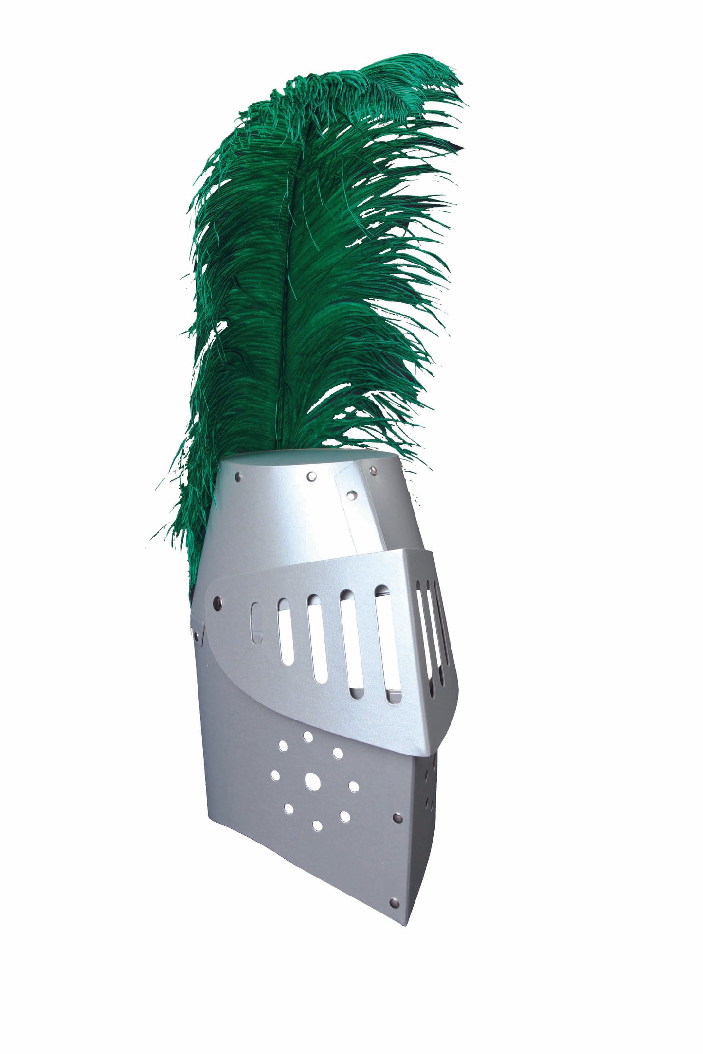 Vah Knight Helmet Silver, Ostrich Feather