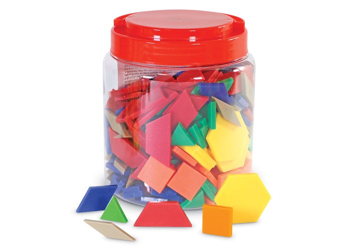 Learning Resources Plastic Pattern Blocks, 0.5 cm (Set of 250)