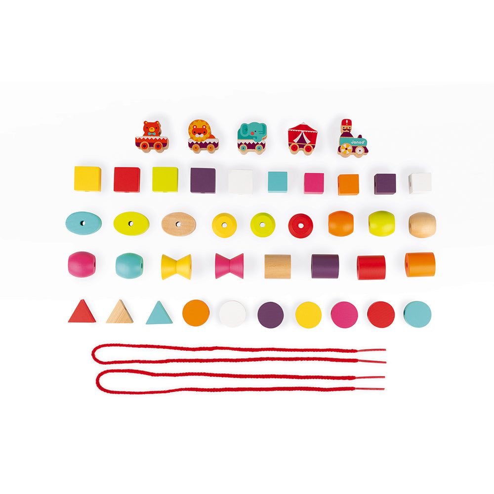 Janod Stringable Circus-Themed Beads