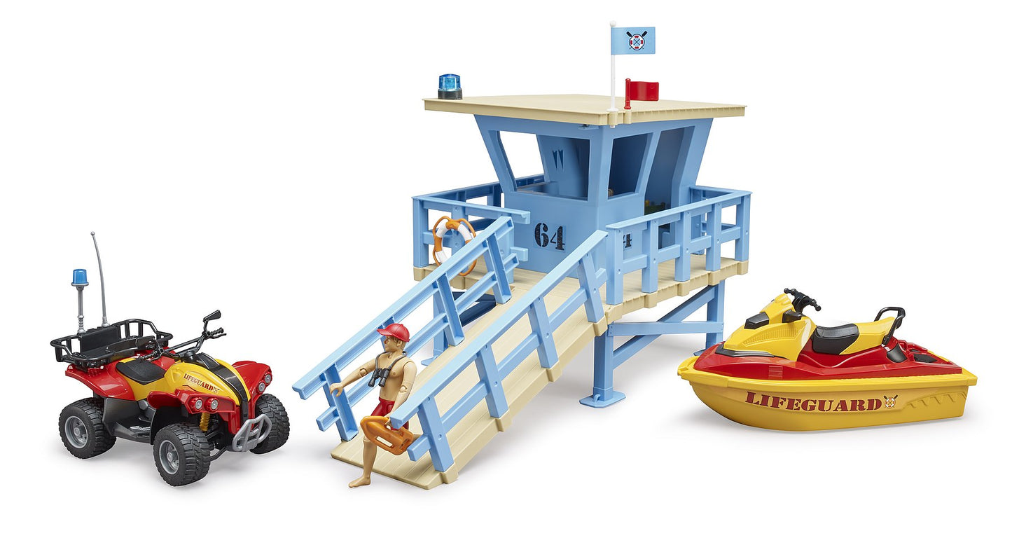 Bruder Life Guard Station W/Quad & Water Craft