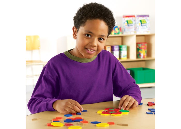 Learning Resources Plastic Pattern Blocks, 0.5 cm (Set of 250)