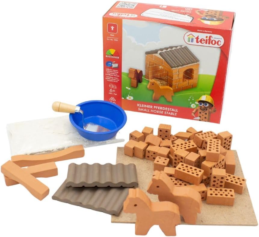 Teifoc Brick Construction Set Small Horse Stable