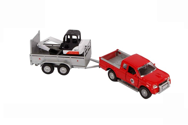 Kids Globe Die Cast Pajero With Mini Excavator