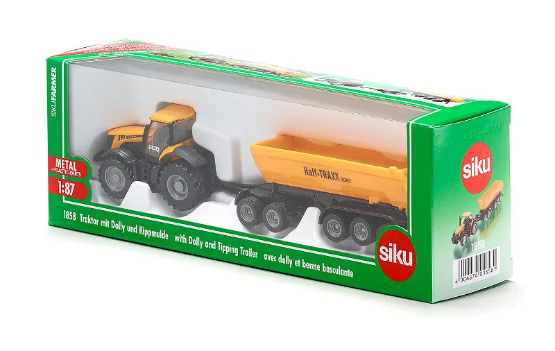 Siku 1:87 JCB Tractor W/Dolly & Tipping Trailer
