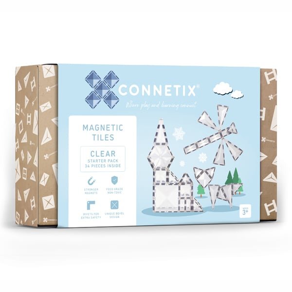 Connetix Tiles Clear Starter Pack 34 pc