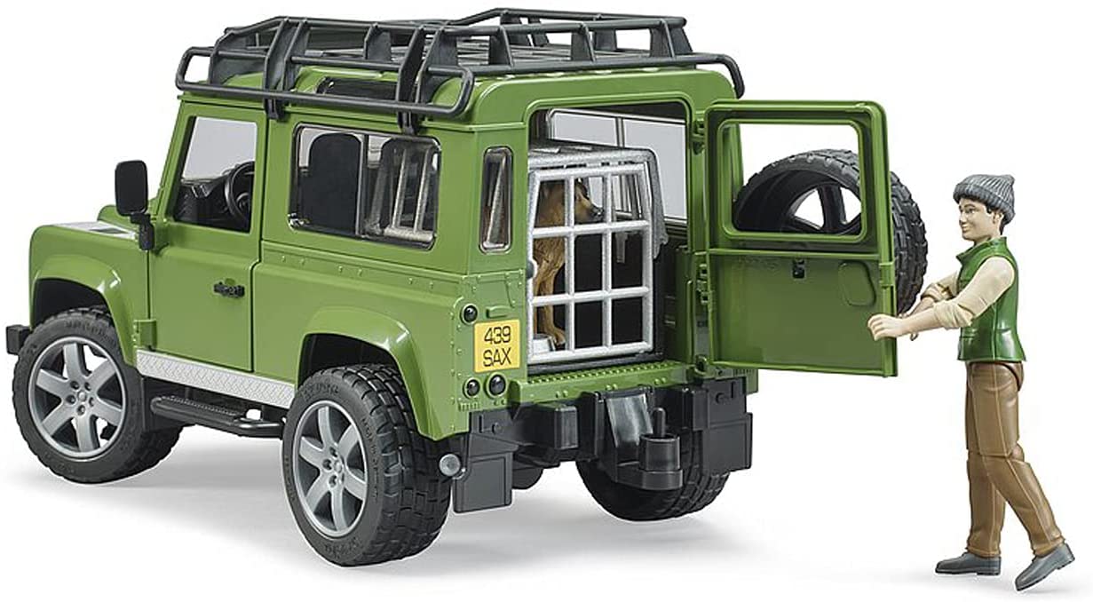 Bruder Land Rover Defender Station Wagon W/ Forester & Dog