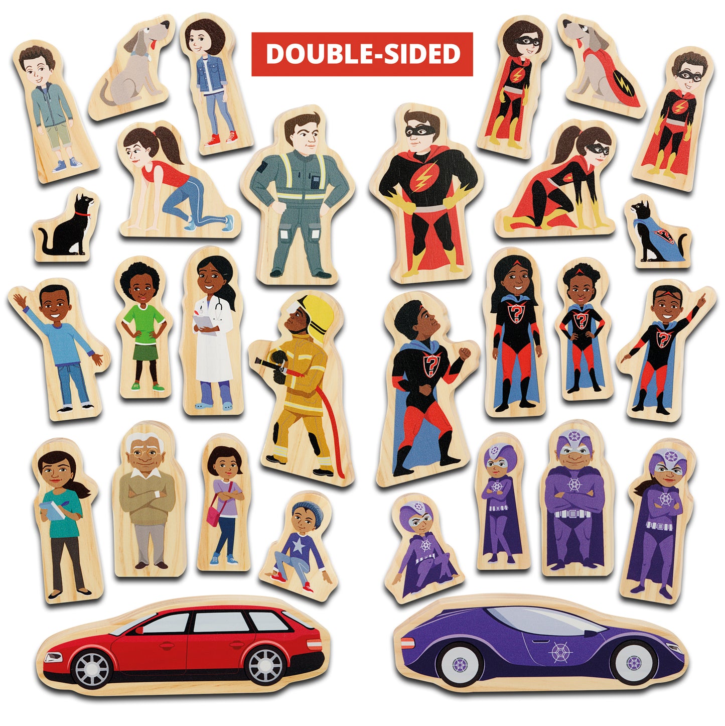 Yellow Door Superhero Wooden Characters