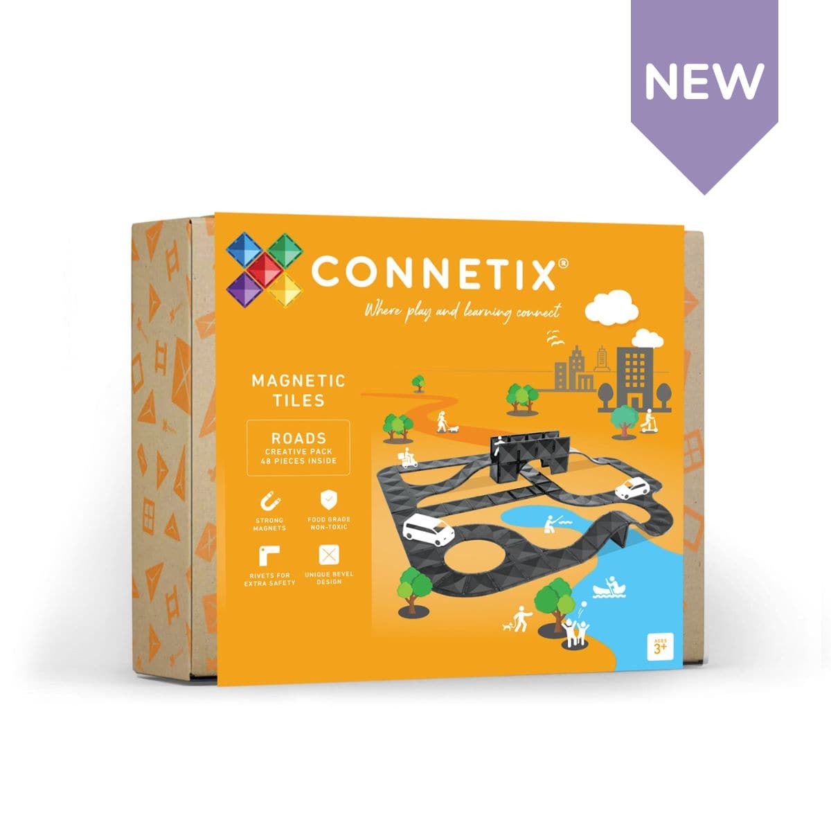 Connetix Tiles Creative Roads Pack 48 Pieces
