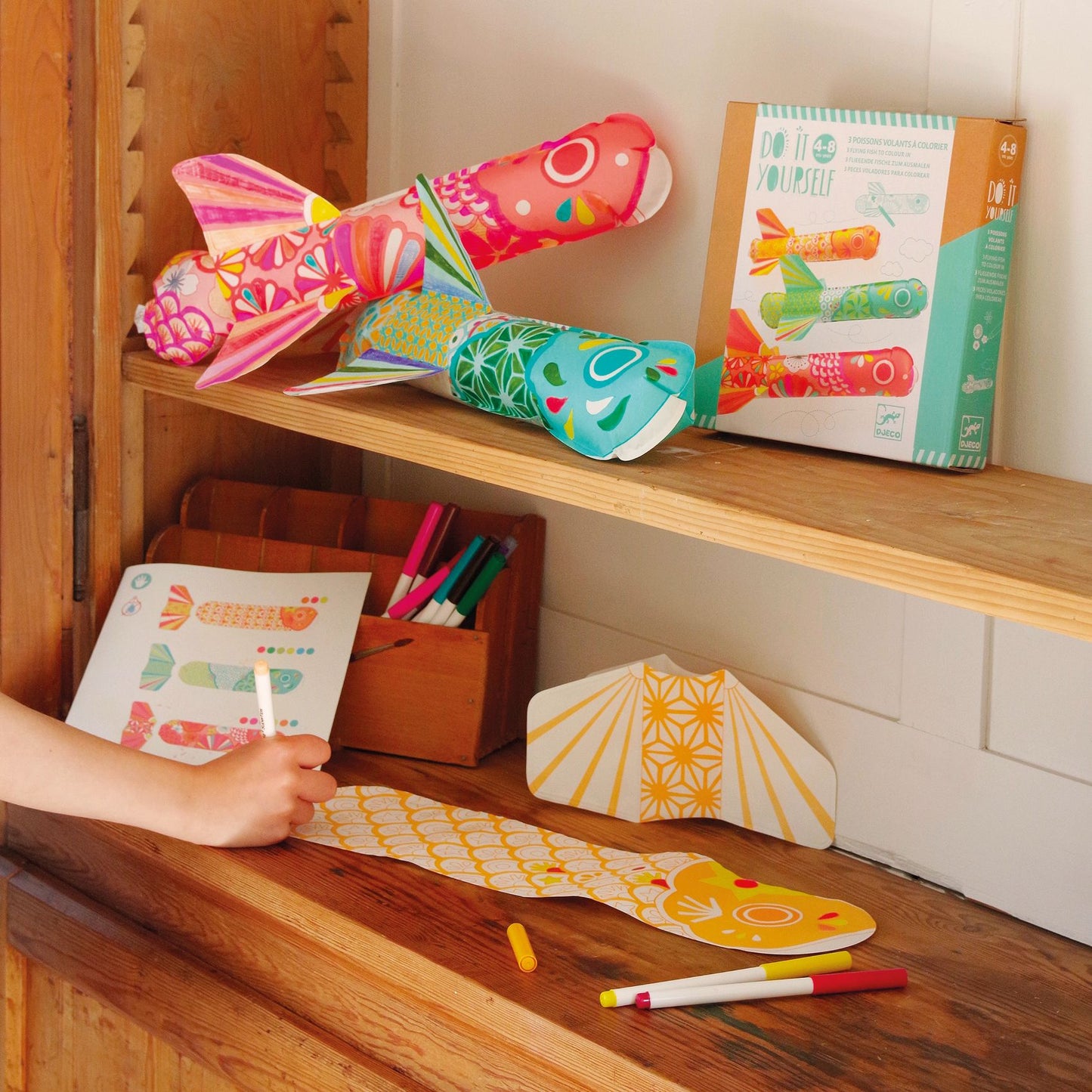 Djeco DIY Flying Fish to Colour In Koinobori