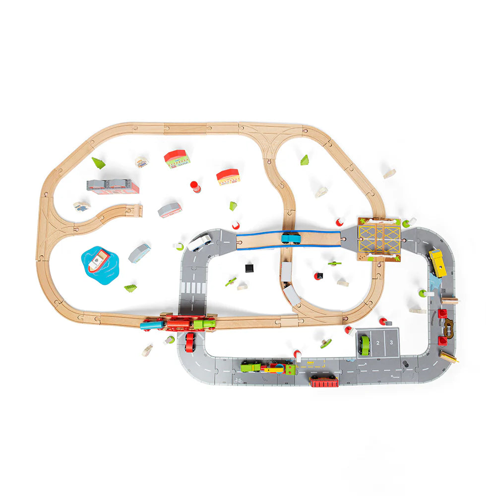BigJigs Trains City Road and Railway Set