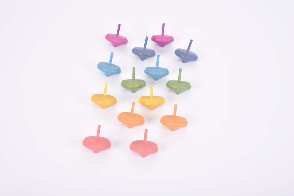 TickiT Rainbow Wooden Spinning Top
