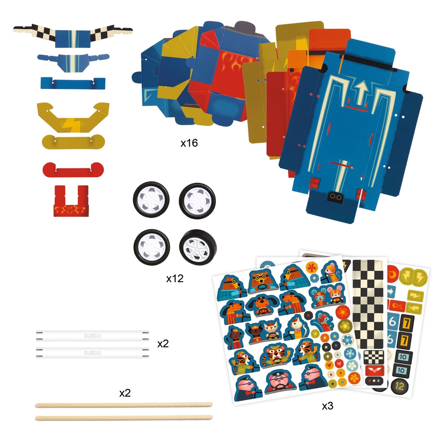 Djeco Grand Prix DIY Racing Cars To Create