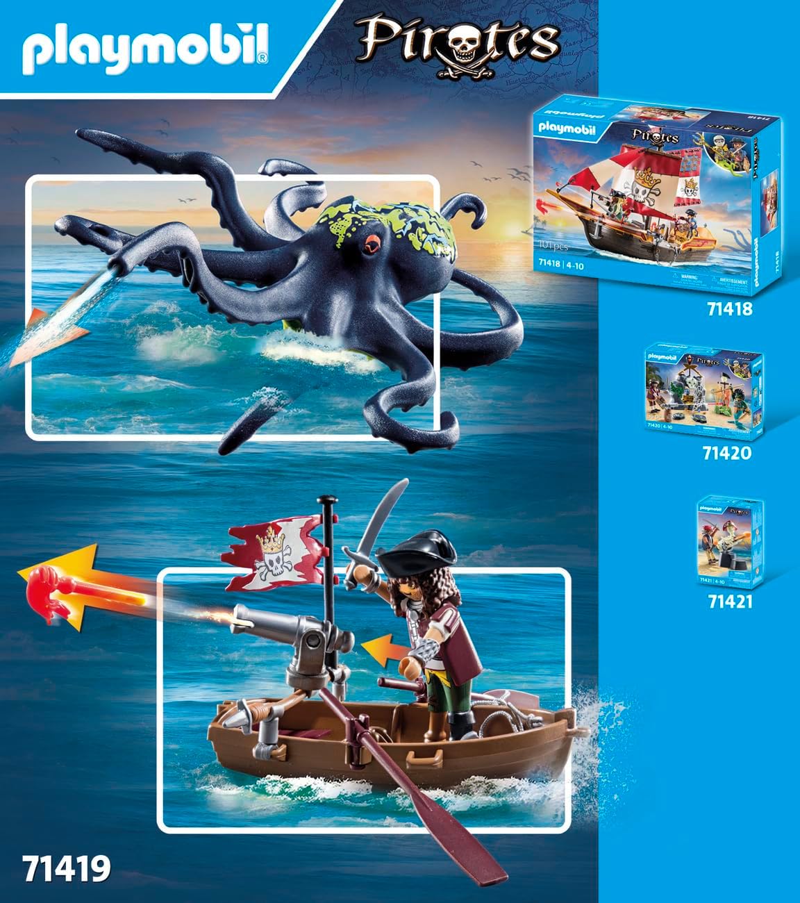 Playmobil 71419 Pirates: Pirate vs. Deeper – Battle with the Giant Octopus