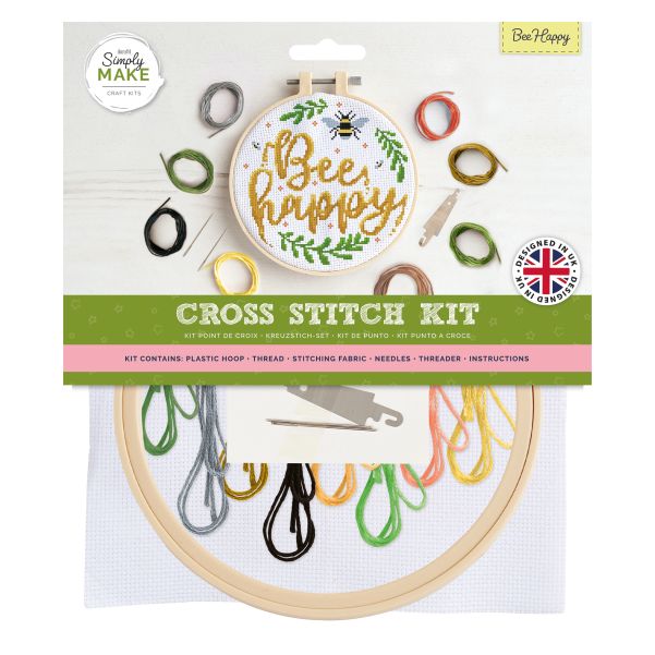 Simply Make Cross Stitch Kit - Bee Happy