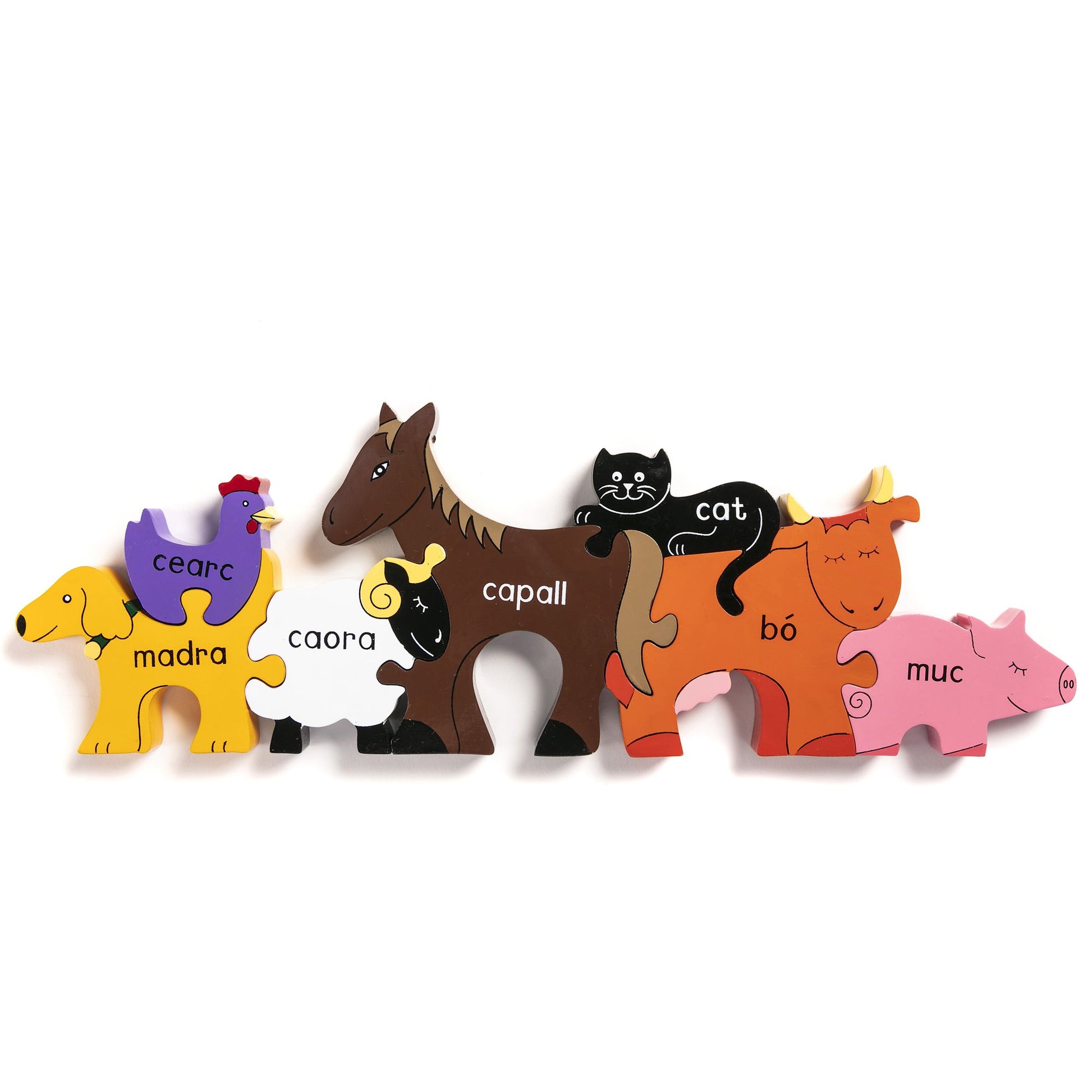 Alphabet Jigsaws Farm Animals in Irish Jigsaw Puzzle (As Gaeilge)