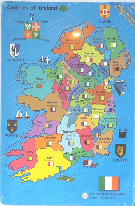 Map of Ireland Wooden Jigsaw Puzzle