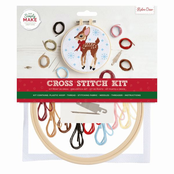 Simply Make Cross Stitch Kit Retro Dear