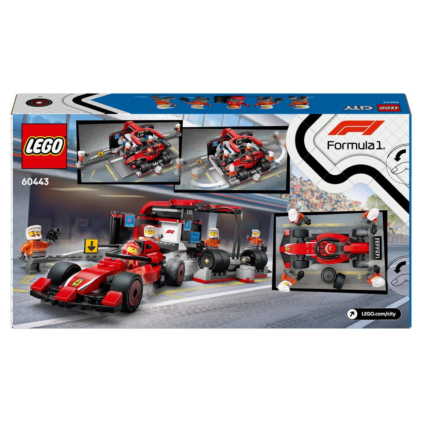 Lego City Formula 1 60443 F1® Pit Stop & Pit Crew with Ferrari Car