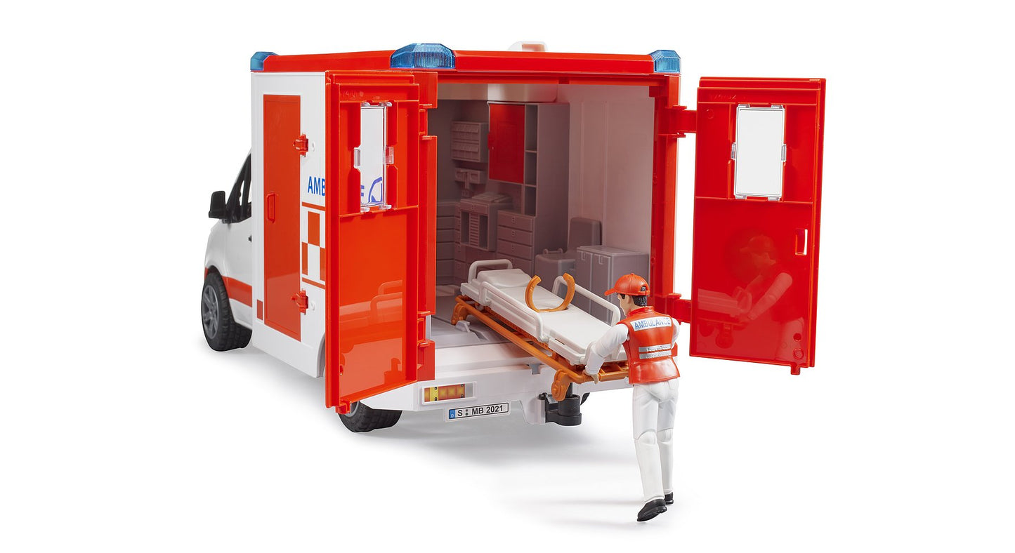 Bruder Mb Sprinter Ambulance W/Driver Light & Sound