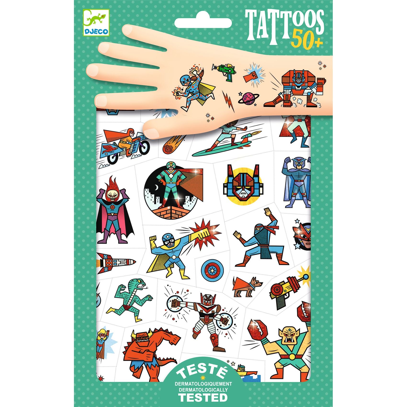 Djeco Heroes Vs Villains Temporary Tattoos