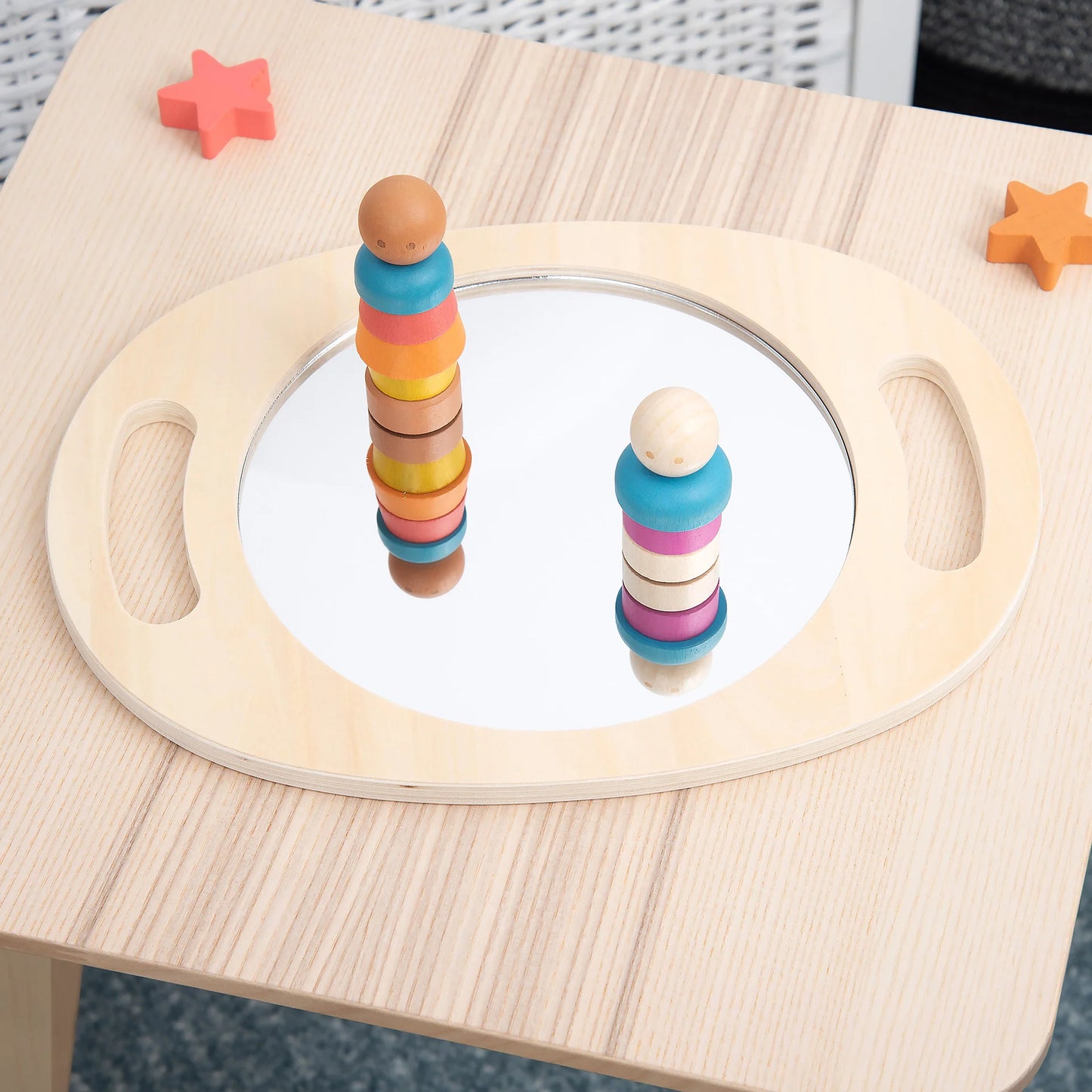 TickiT Handheld Wooden Mirror