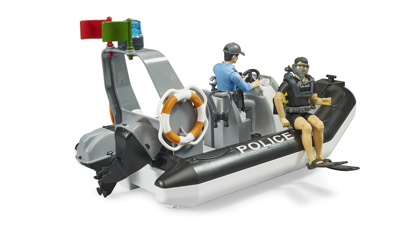 Bruder Bworld Police Boat With 2 Figures & Accessories