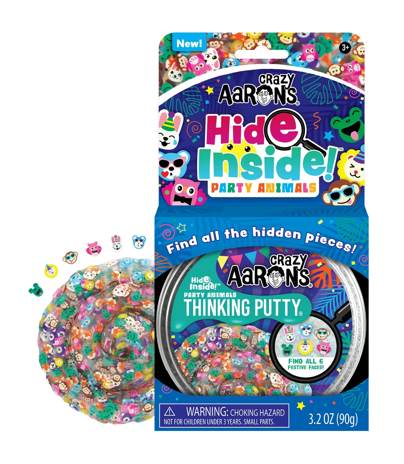 Crazy Aaron's Thinking Putty Hide Inside Party Animals