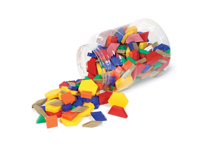 Learning Resources Plastic Pattern Blocks, 1 cm (Set of 250)