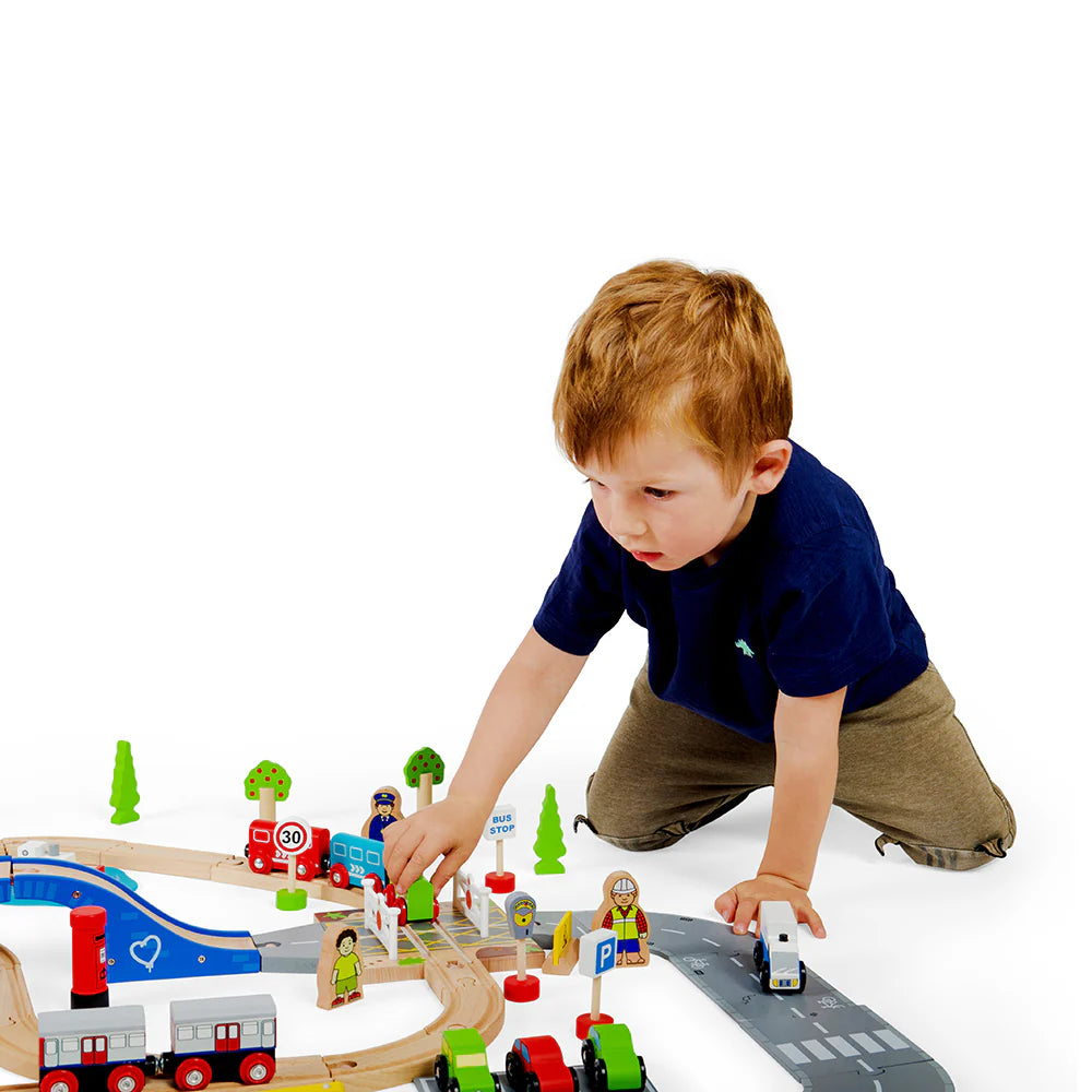 BigJigs Trains City Road and Railway Set