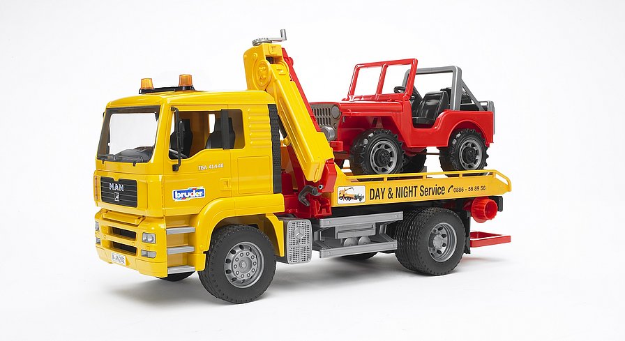 Bruder Man TGA Breakdown Truck W/Cross-Country Vehicle