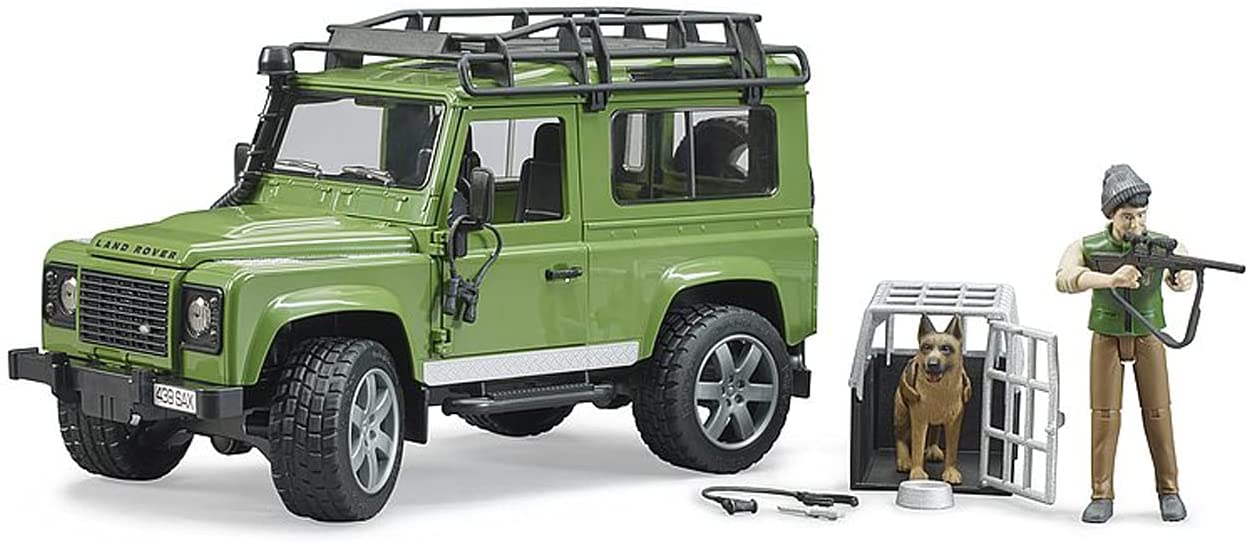 Bruder Land Rover Defender Station Wagon W/ Forester & Dog