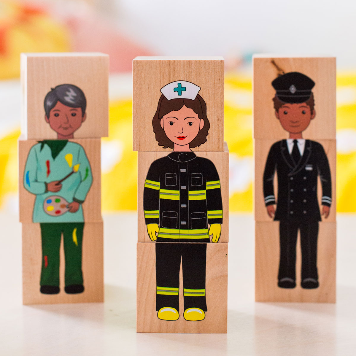 The Freckled Frog Our Community Wooden Blocks