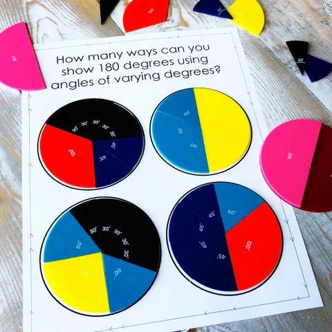 Learning Resources Rainbow™ Angle Circles, Plastic, 36 Pieces