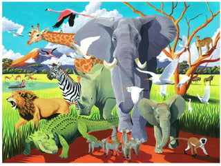 Crocodile Creek Wild Safari 100 Piece Puzzle