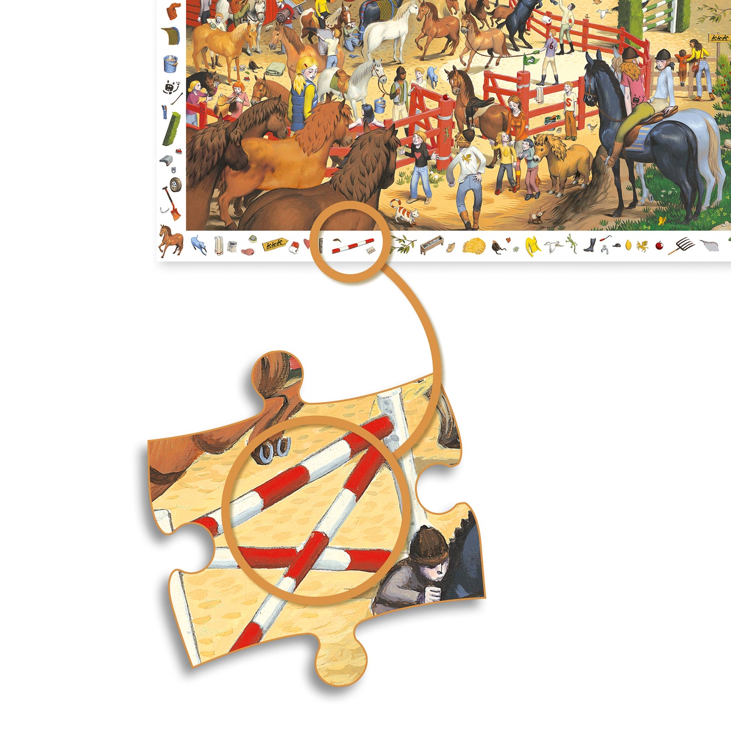 Djeco Horse Riding 200 Pcs Observation Jigsaw Puzzle
