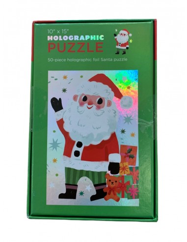 Crocodile Creek Holographic Puzzle Santa 50 Pc
