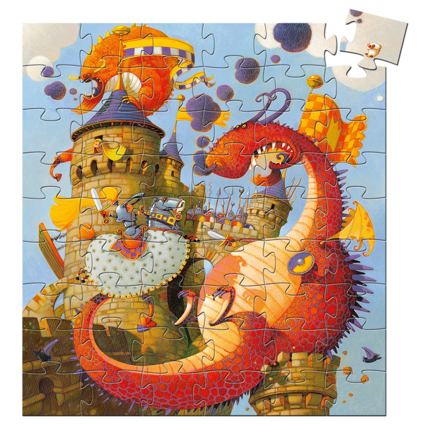 Djeco Vaillant And The Dragon - 54Pcs Silhouette Puzzle