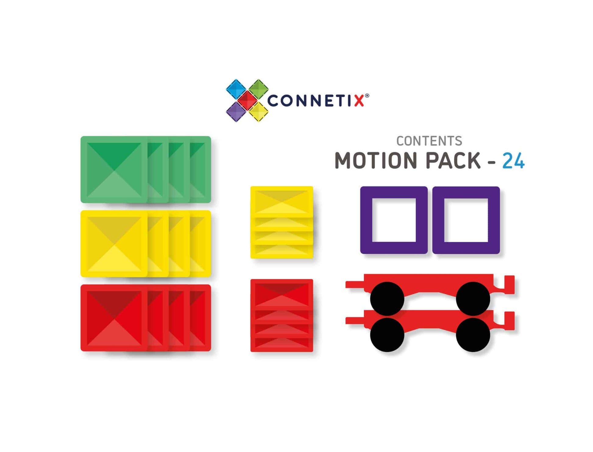 Connetix Tiles Rainbow 24 Piece Motion Pack