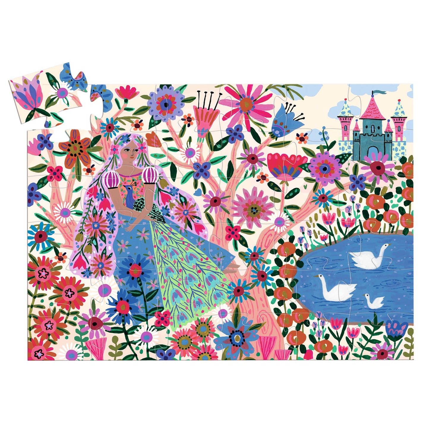 Djeco The Princess and Her Peacock 36 PC Jigsaw Puzzle
