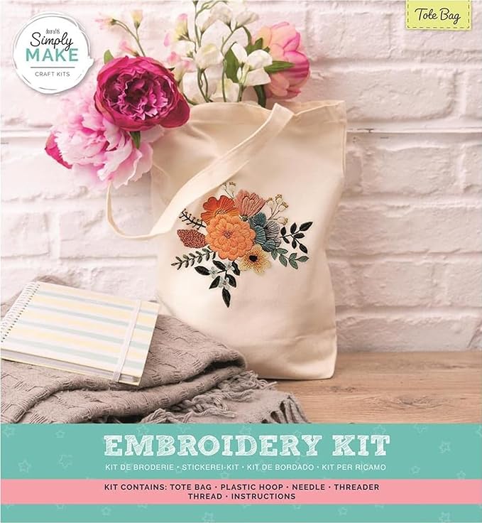 Simply Make Embroidery Tote Bag Kit- White