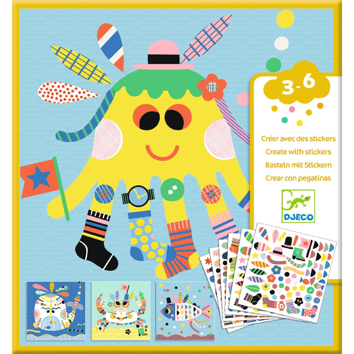 Djeco Sea Creatures Create With Stickers