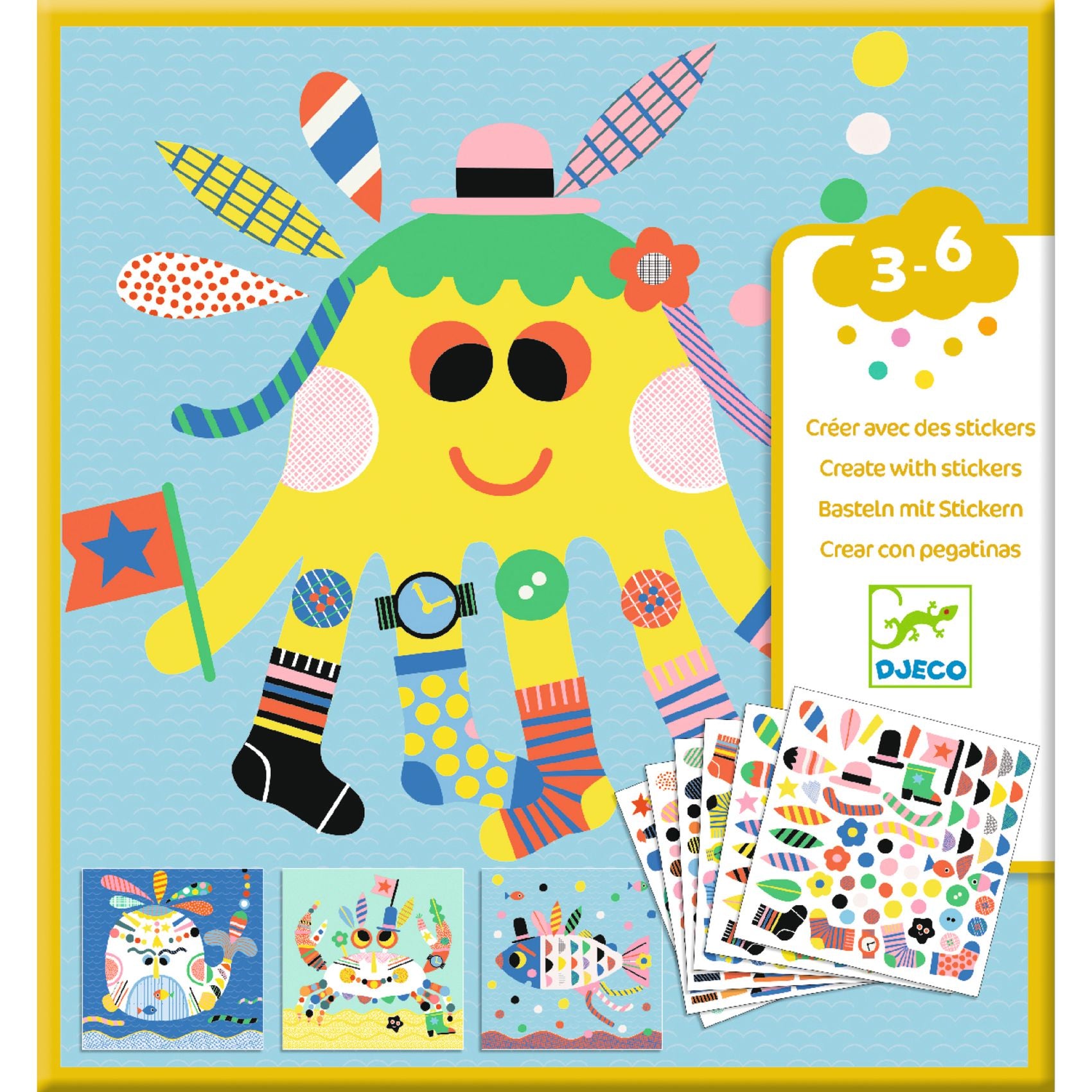 Djeco Sea Creatures Create With Stickers